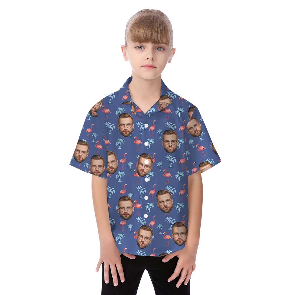 Custom Photo Flamingo Themed Hawaiian Shirt For Family And Dog