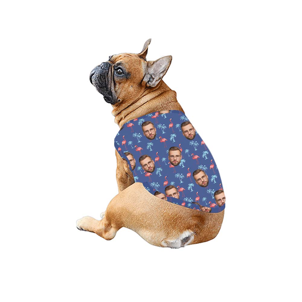 Custom Photo Flamingo Themed Hawaiian Shirt For Family And Dog