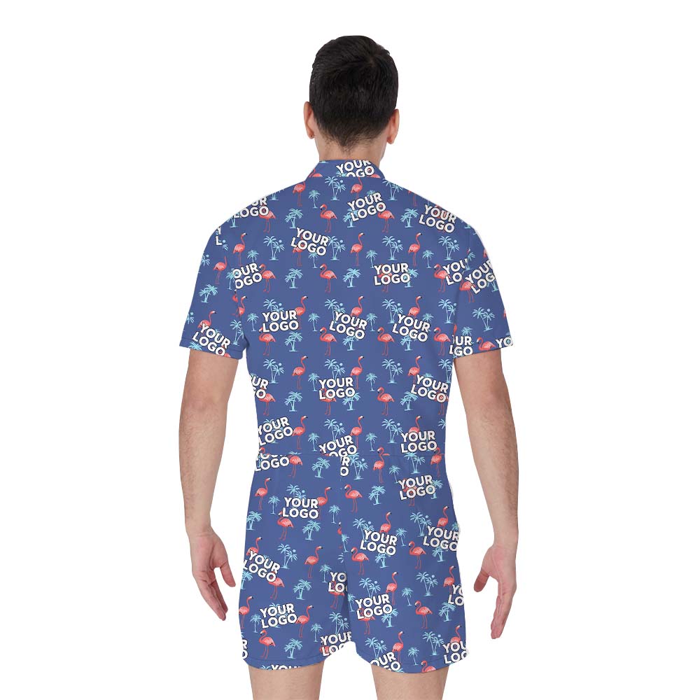 Flamingo Hawaiian Romper with Face Design
