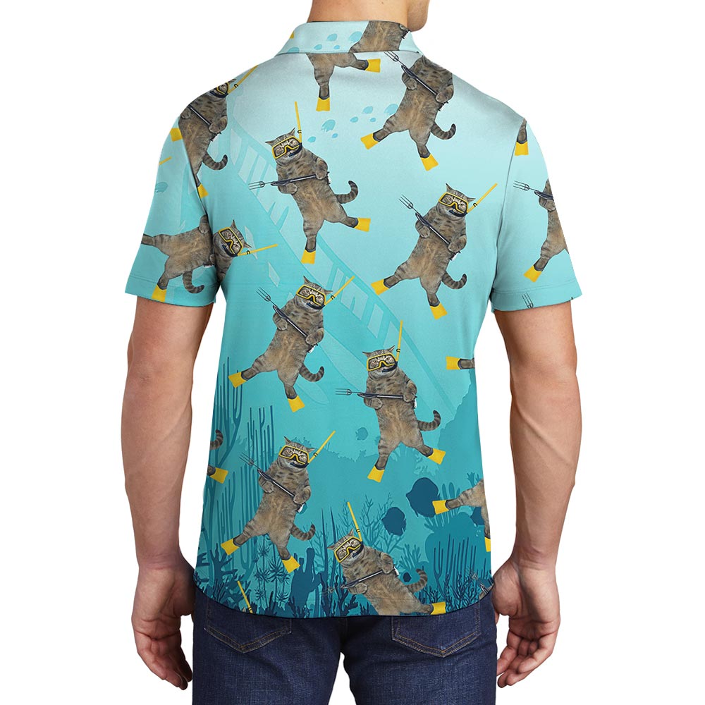 Meow Summer Hawaiian Polo Men