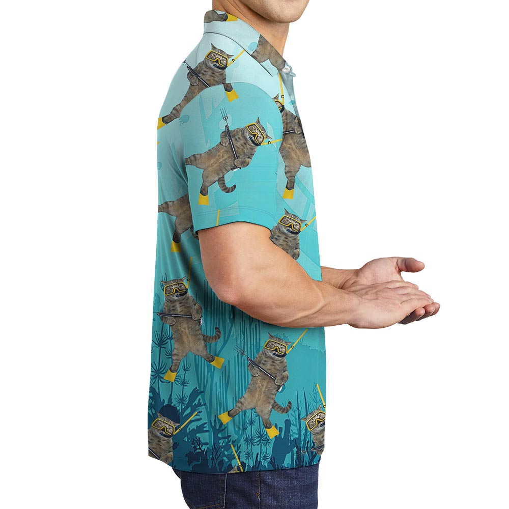 Meow Summer Hawaiian Polo Men