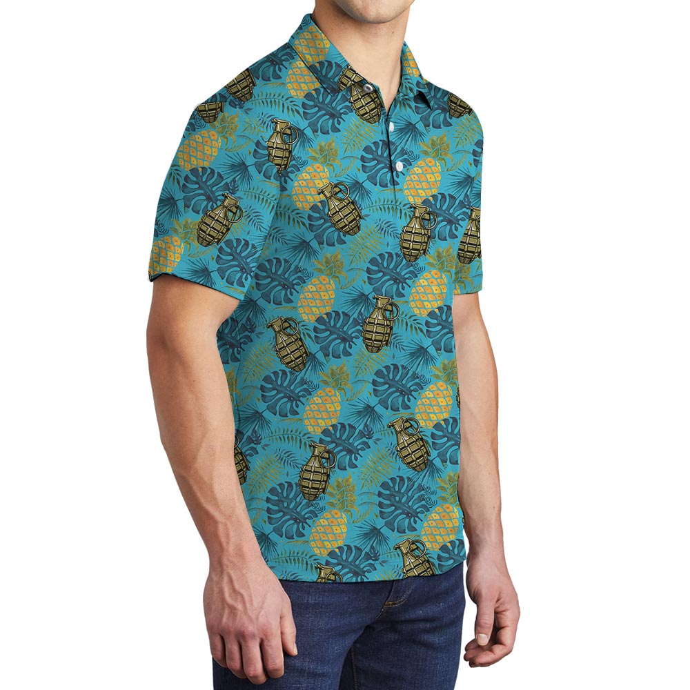 Pineapple Bomb Hawaiian Polo Men