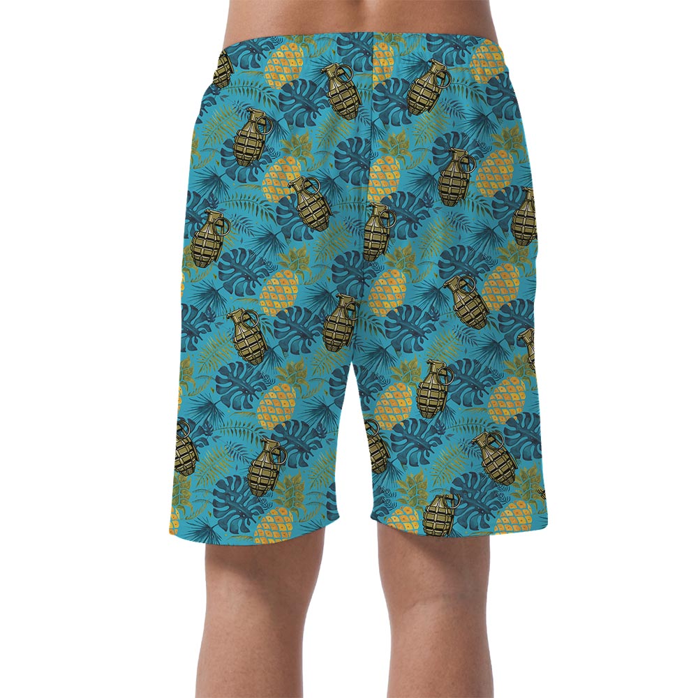 Tropical Hawaiian Shorts Men With Bomb Pattern