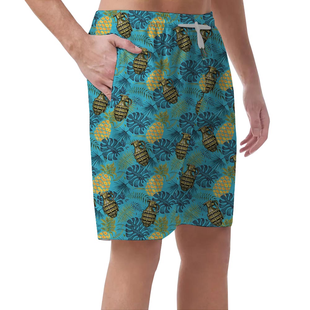 Tropical Hawaiian Shorts Men With Bomb Pattern