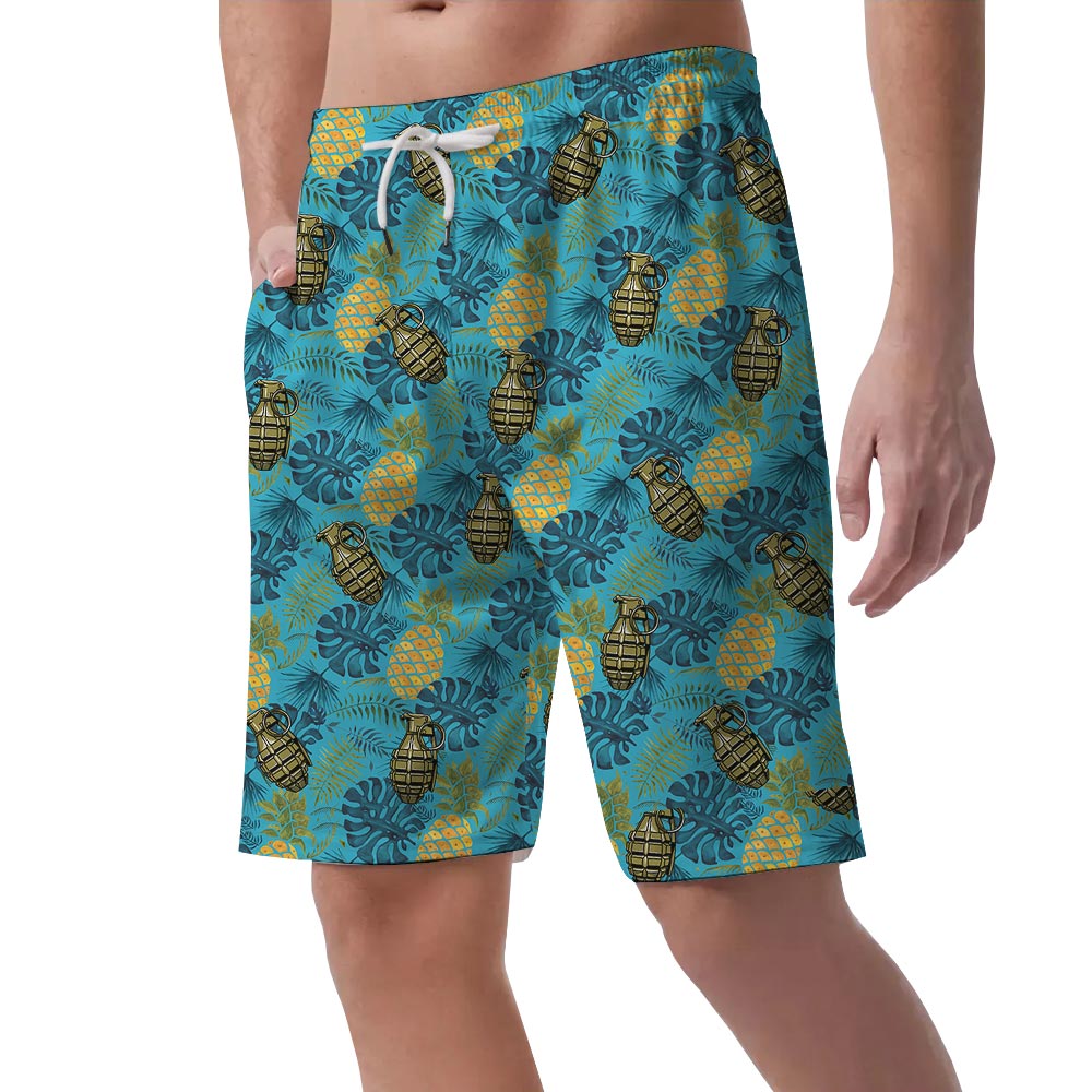 Tropical Hawaiian Shorts Men With Bomb Pattern
