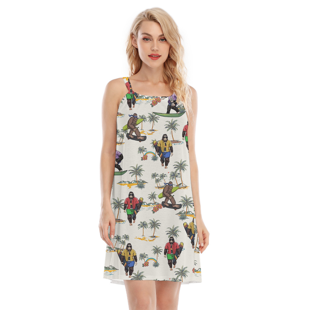 Cool Bigfoot Tropical Surfing Boards Hawaiian Cami Dress - variant image 1