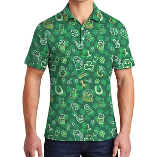 Keep Calm and Irish On Hawaiian Polo Shirt for Men
