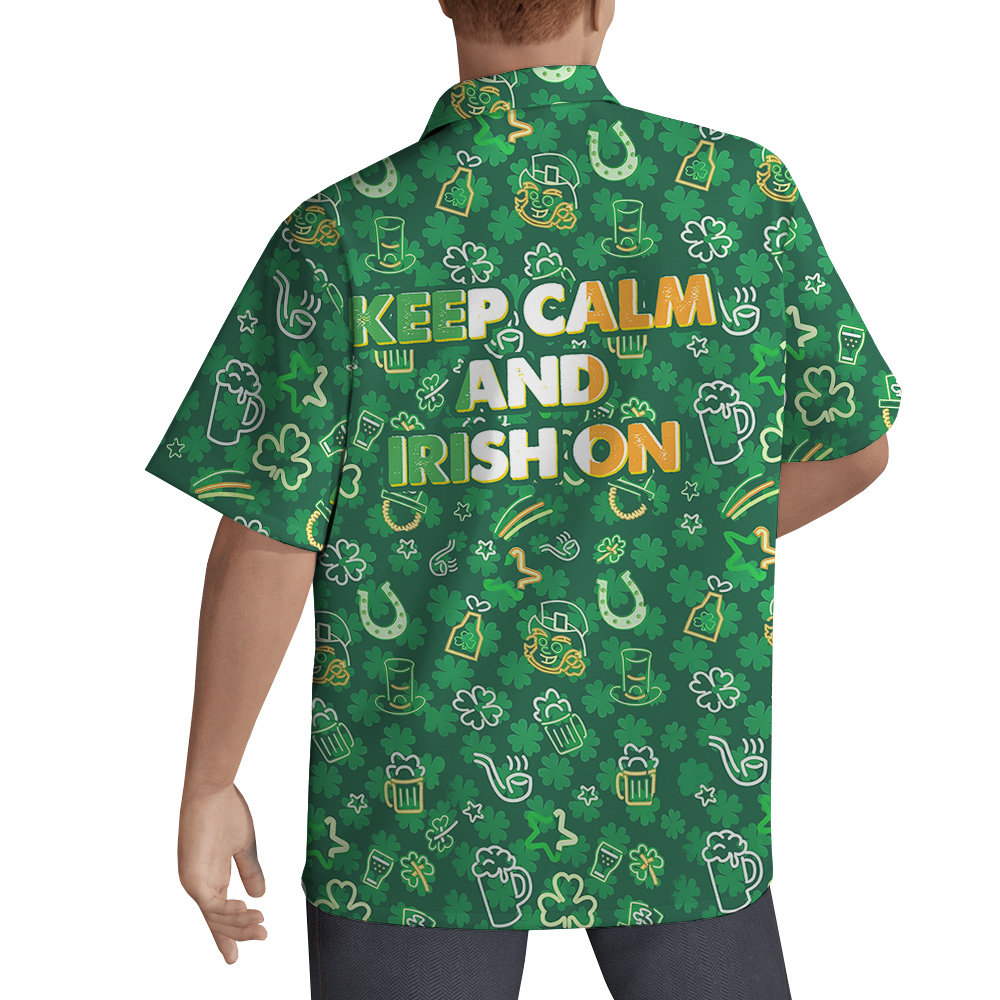 Keep Calm and Irish On Hawaiian Shirt for Men - variant image 1