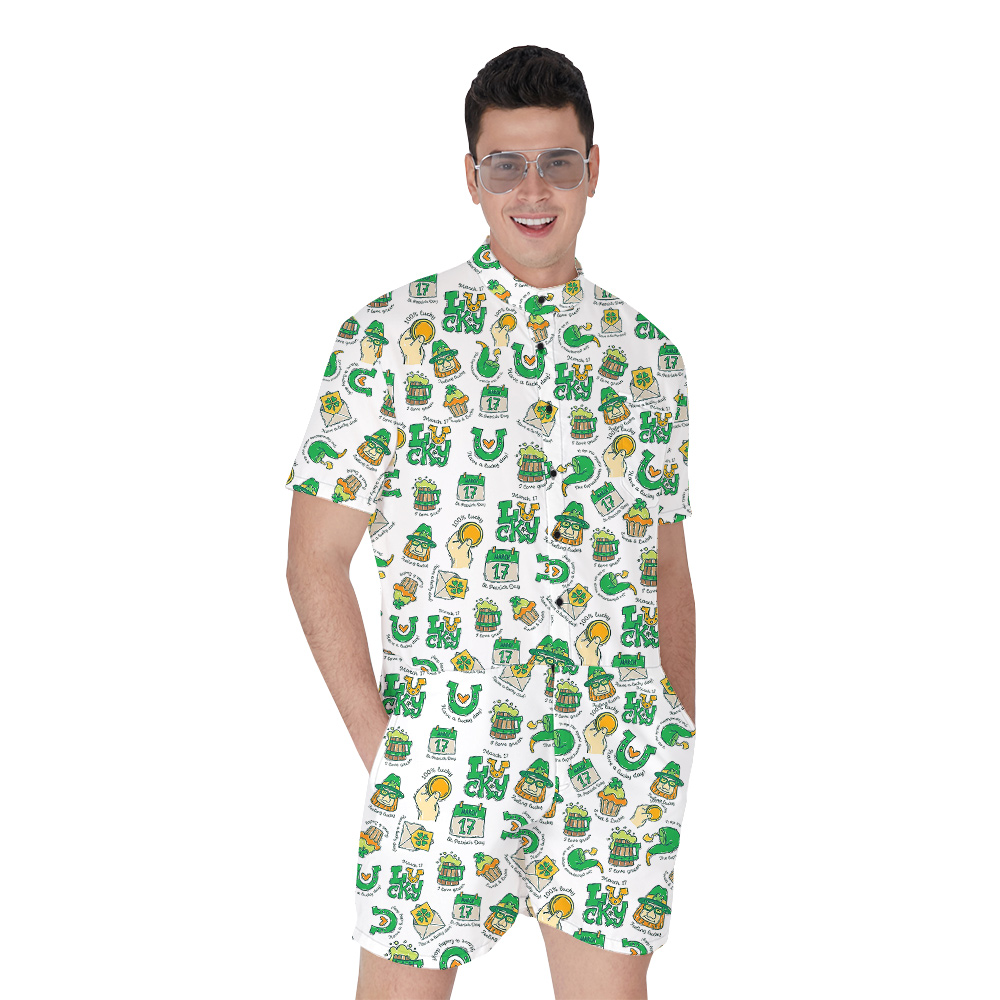 St Paddy in Paradise Hawaiian Romper for Men - variant image 1