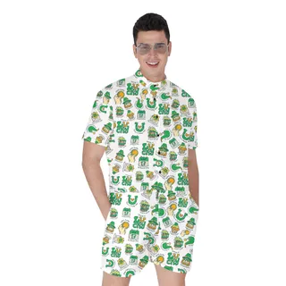 St Paddy in Paradise Hawaiian Romper for Men