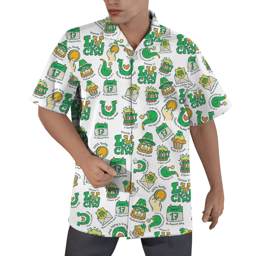 Lucky Luau March 17th Hawaiian Shirt for Men - variant image 1