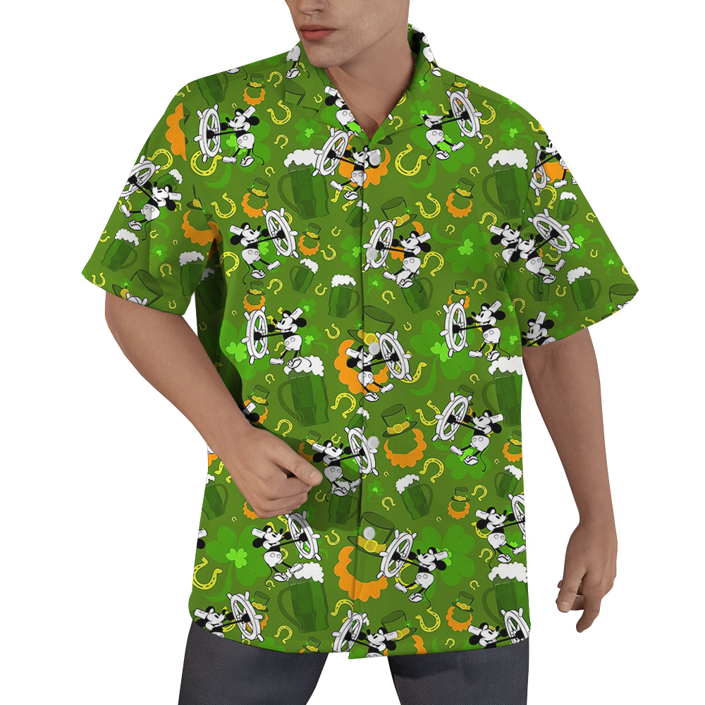 Mickey 1928 St. Paddy's Paradise Hawaiian Shirt for Men - variant image 1