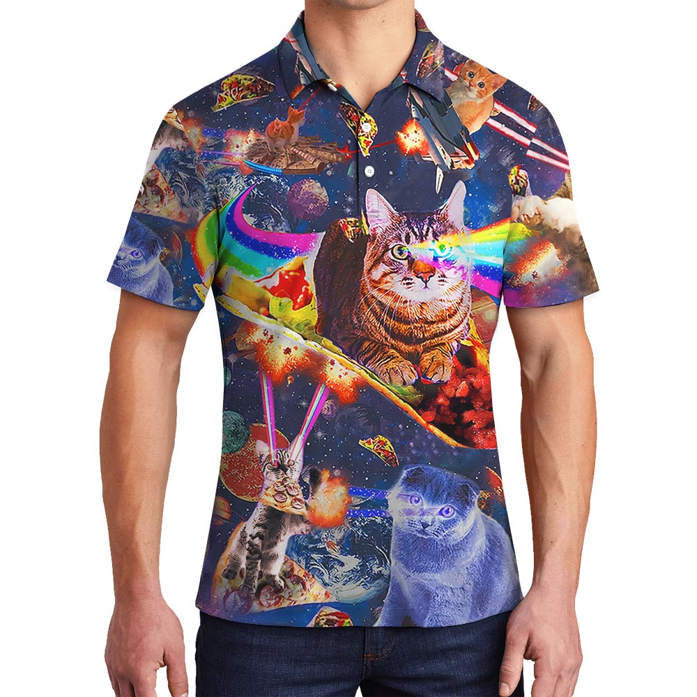 Cute Cat Lover Hawaiian Polo Men - variant image 1