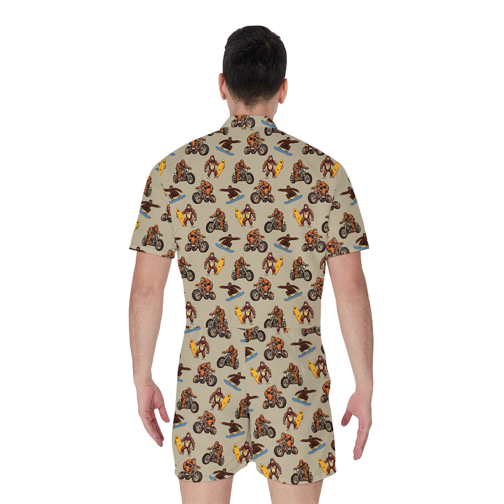 Classic Sporty Sasquatch Hawaiian Romper For Men