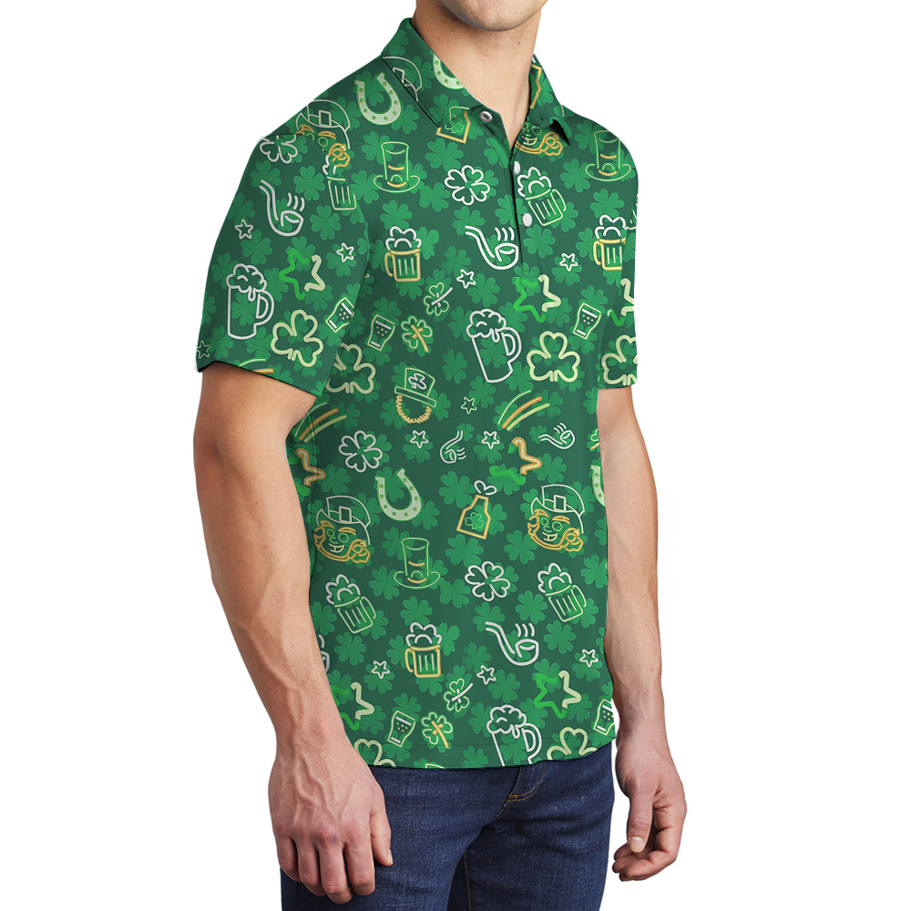 Keep Calm and Irish On Hawaiian Polo Shirt for Men