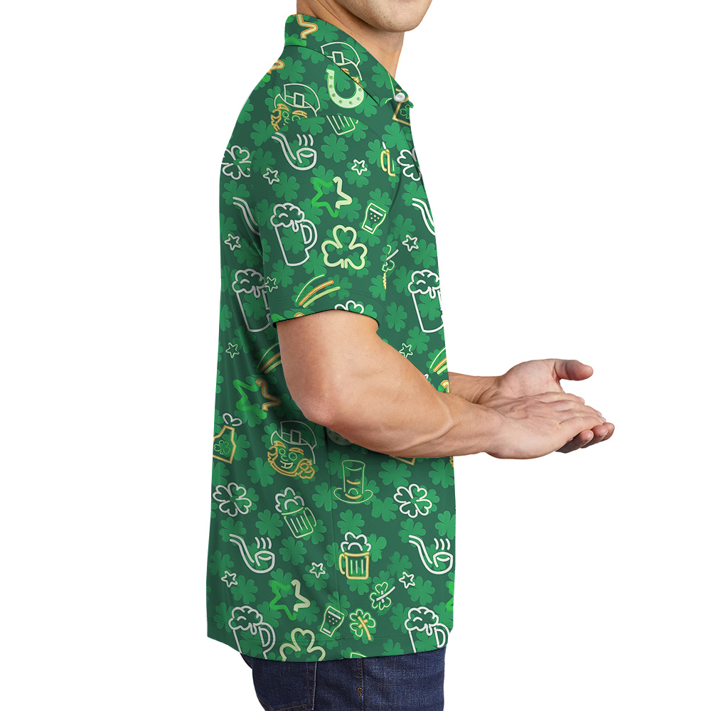 Keep Calm and Irish On Hawaiian Polo Shirt for Men
