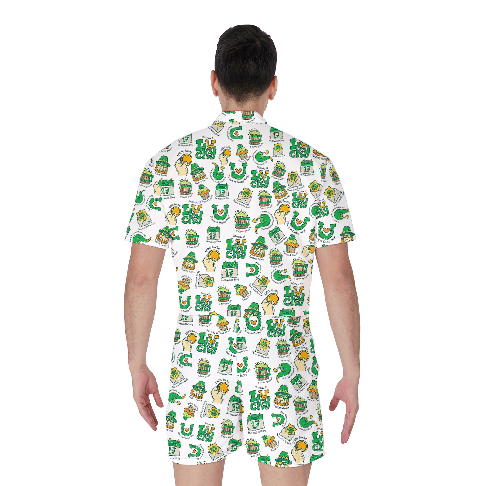 St Paddy in Paradise Hawaiian Romper for Men