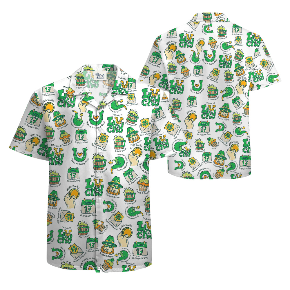 Lucky Luau March 17th Hawaiian Shirt for Men