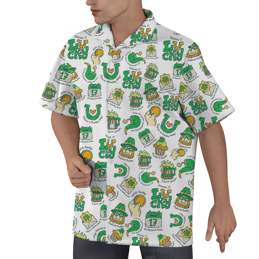 Lucky Luau March 17th Hawaiian Shirt for Men
