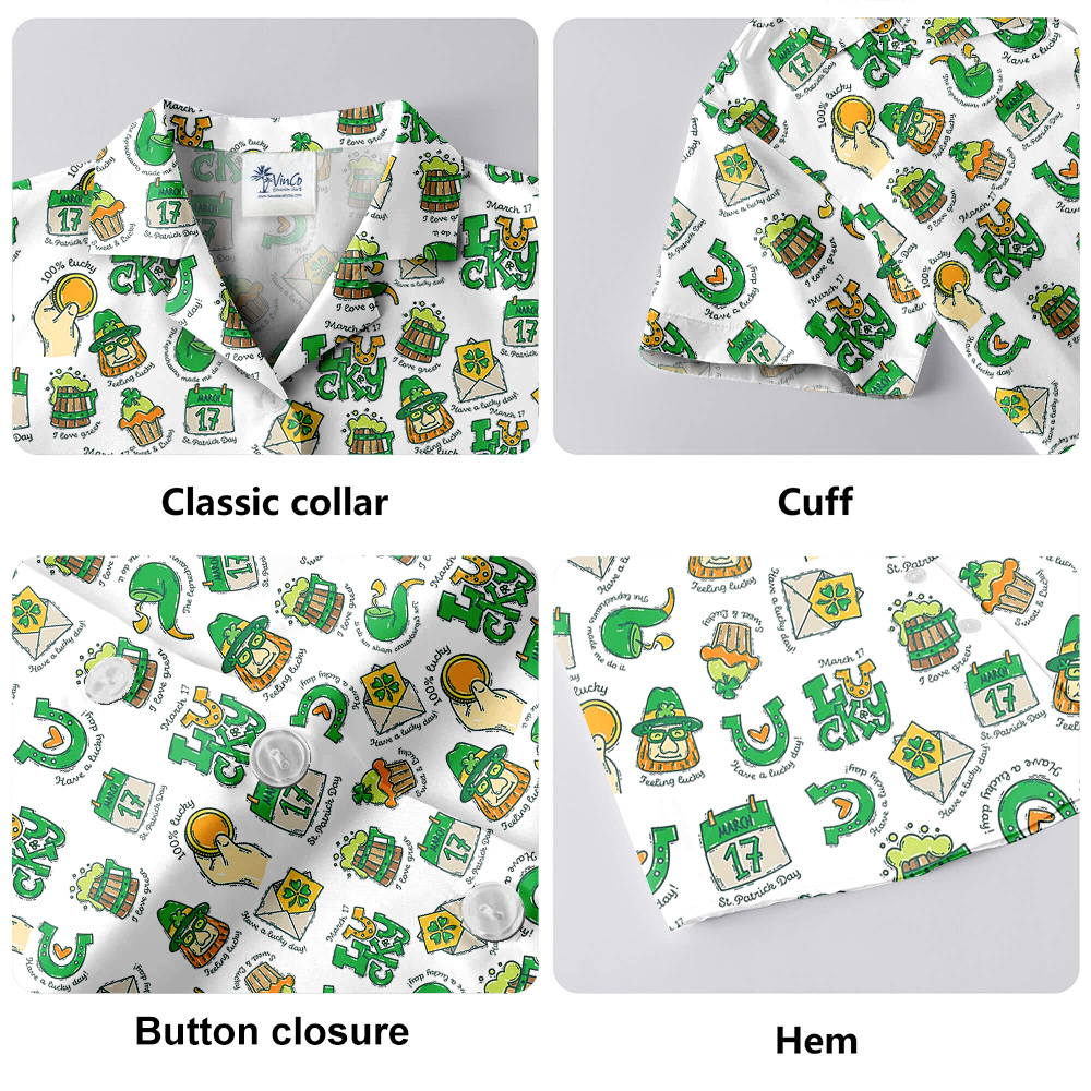 Lucky Luau March 17th Hawaiian Shirt for Men