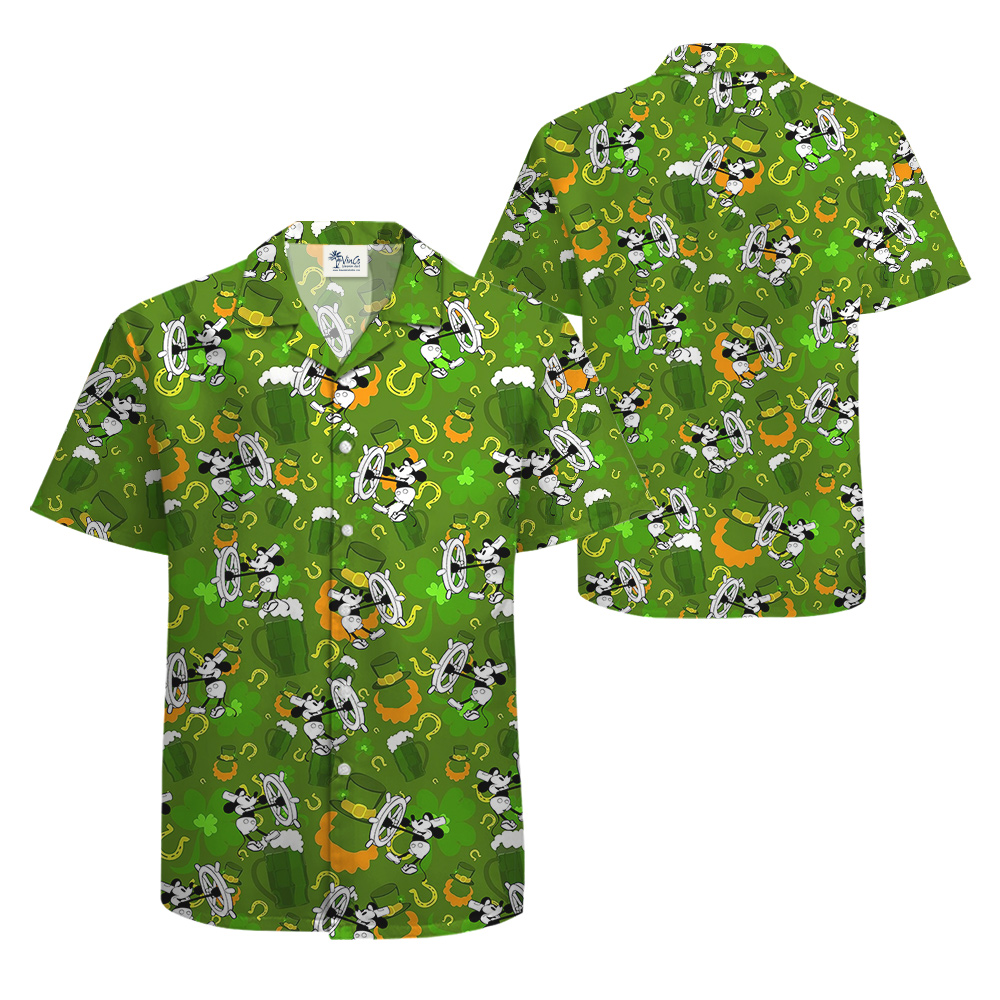 Mickey 1928 St. Paddy's Paradise Hawaiian Shirt for Men