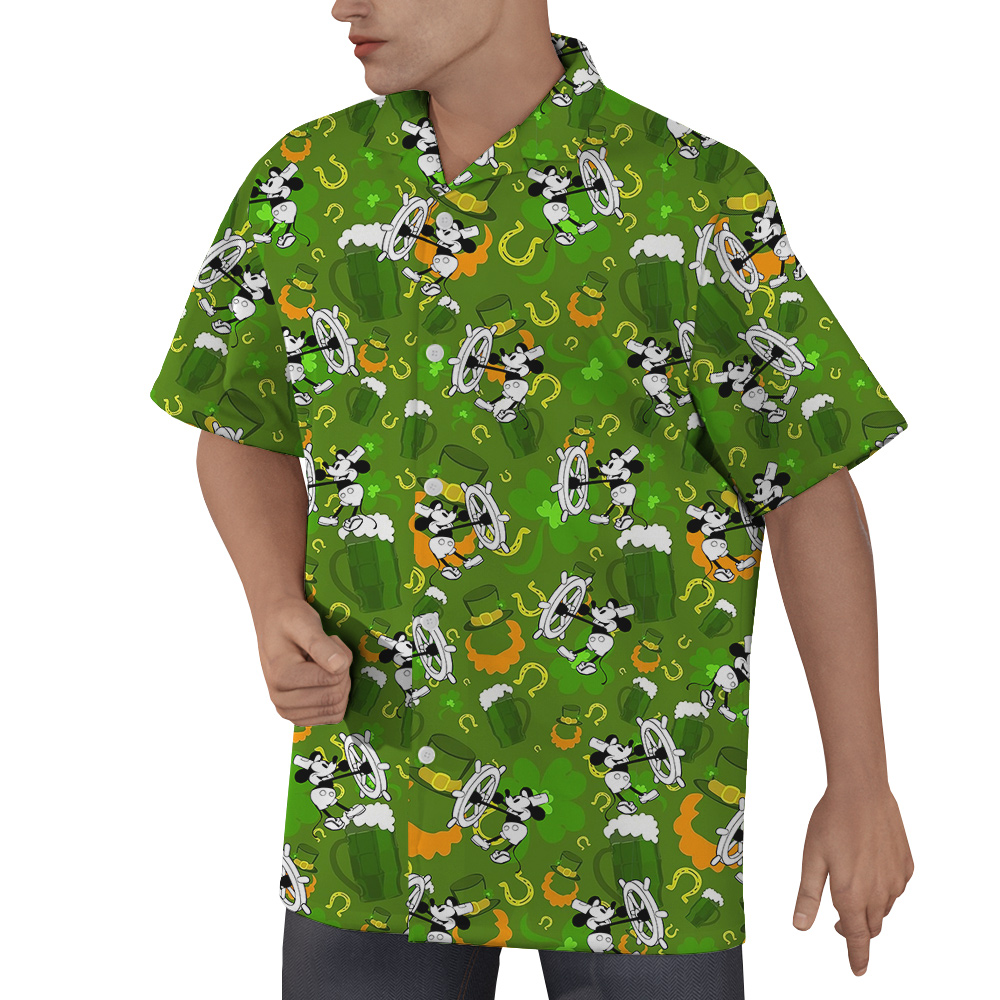 Mickey 1928 St. Paddy's Paradise Hawaiian Shirt for Men