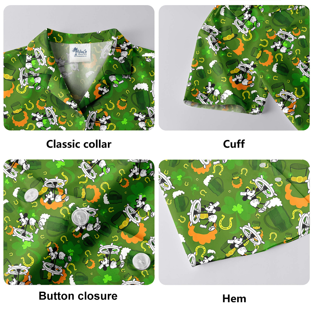 Mickey 1928 St. Paddy's Paradise Hawaiian Shirt for Men
