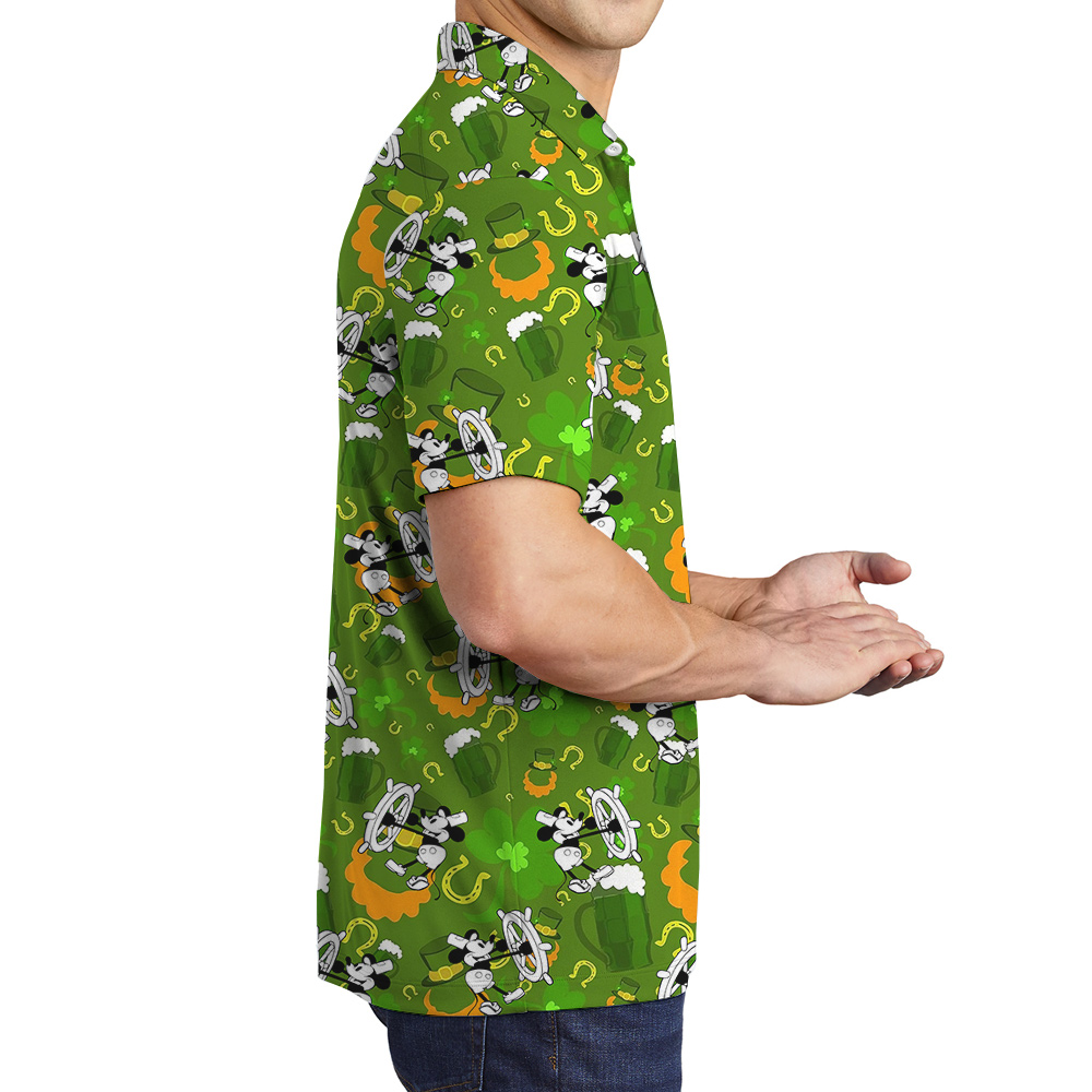 Mickey 1928 St. Paddy's Paradise Hawaiian Polo Shirt for Men