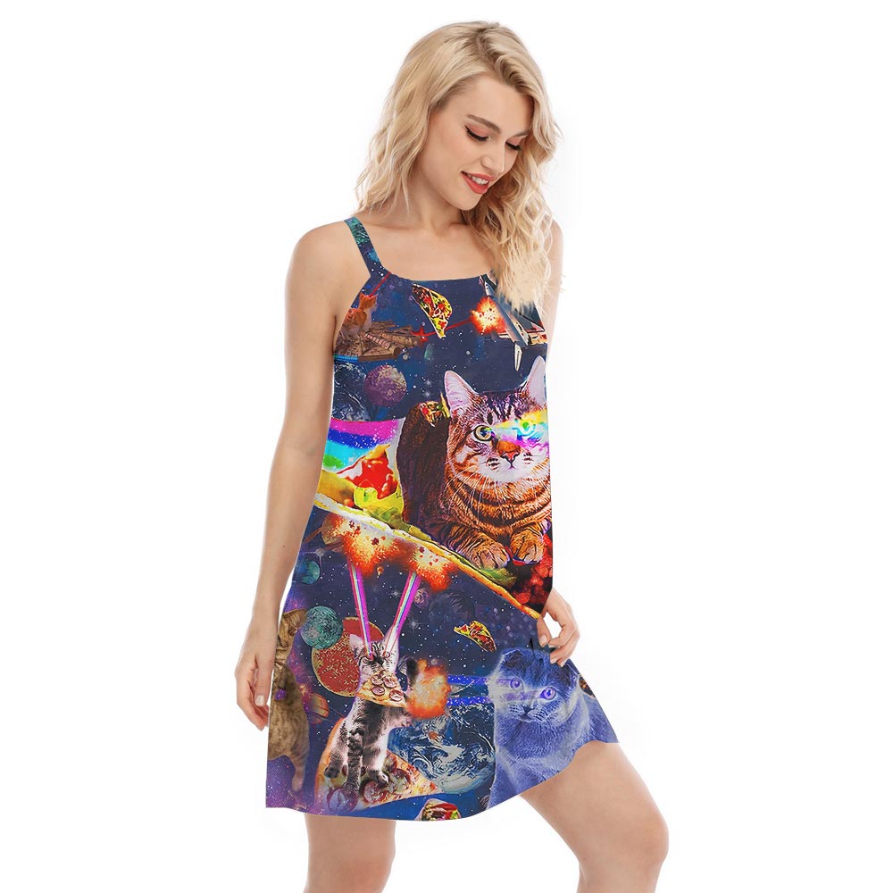 Women's Hawaiian Cami Dress For Cat Lover