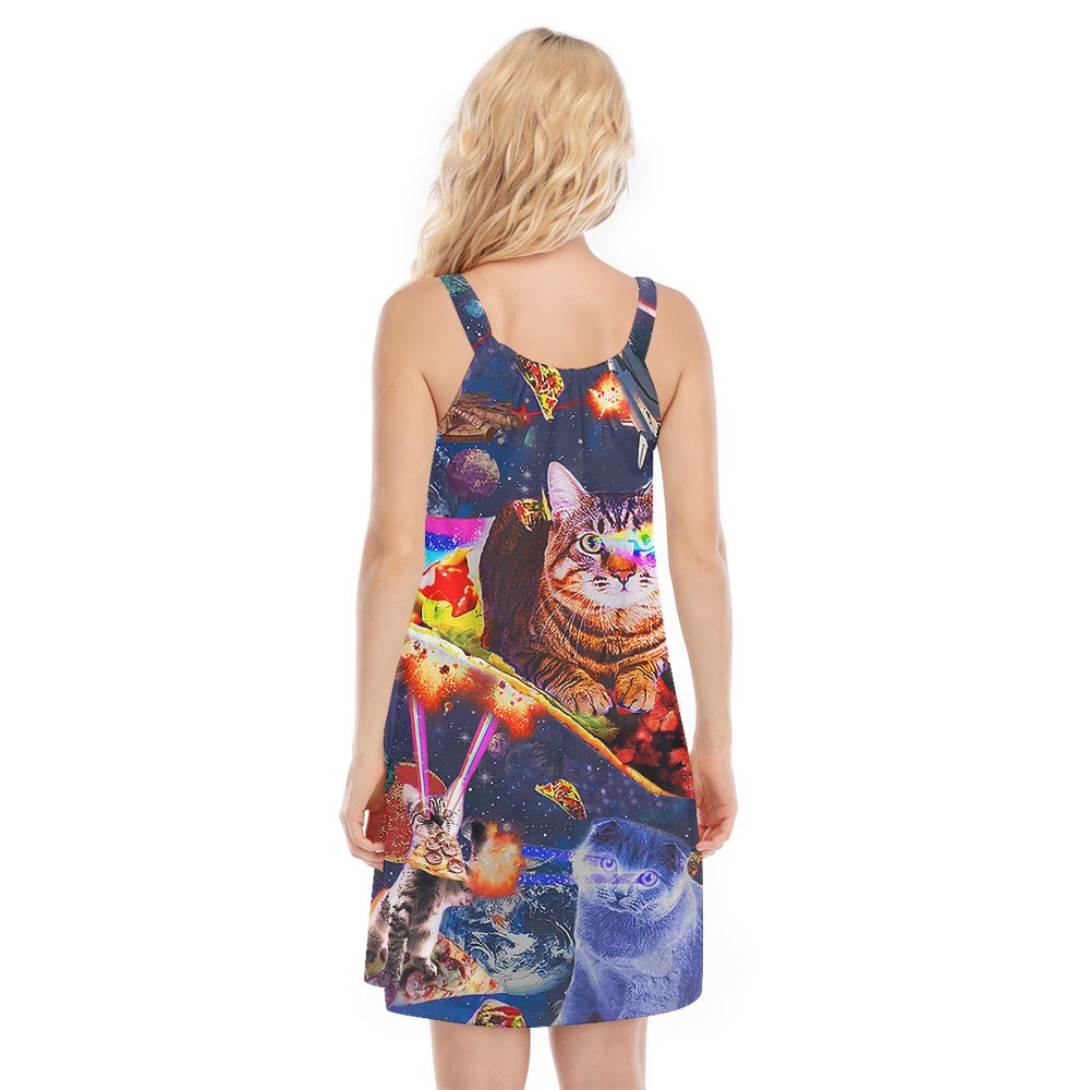 Women's Hawaiian Cami Dress For Cat Lover