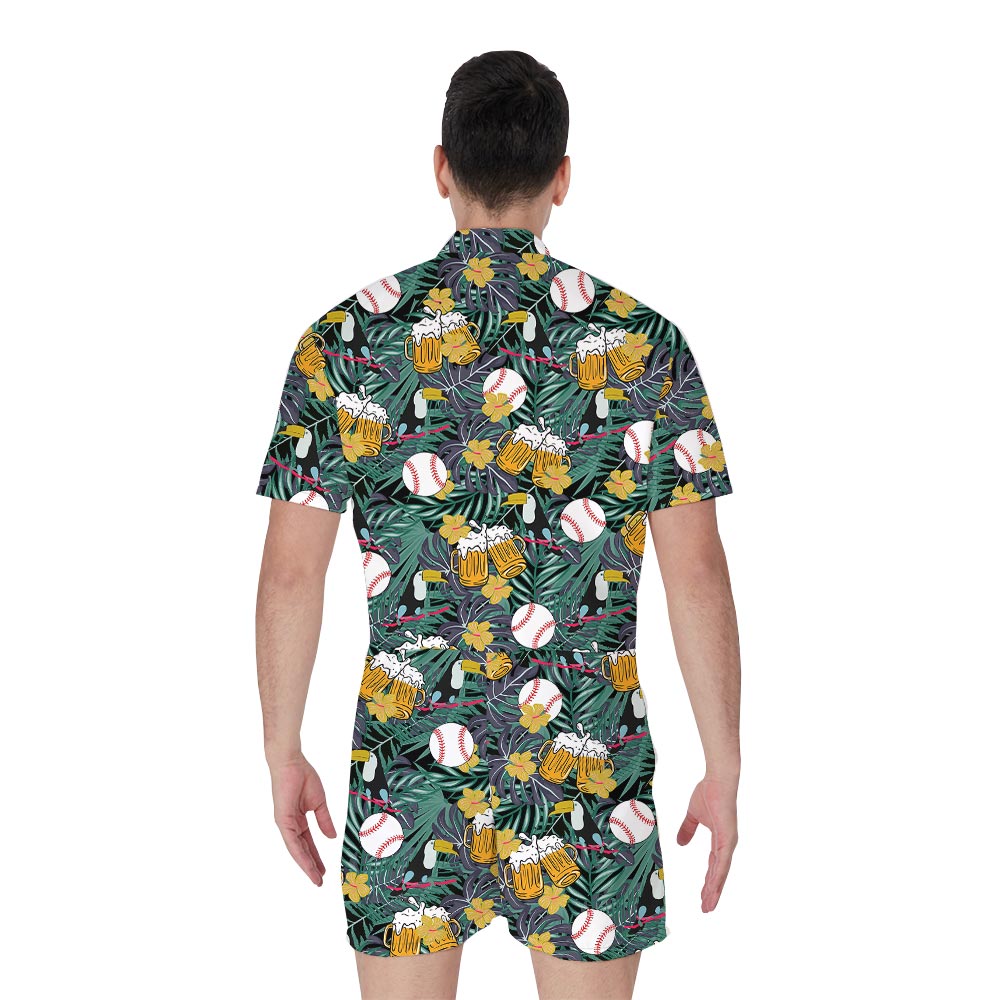 Hawaiian Men's Romper With Cheer Baseball