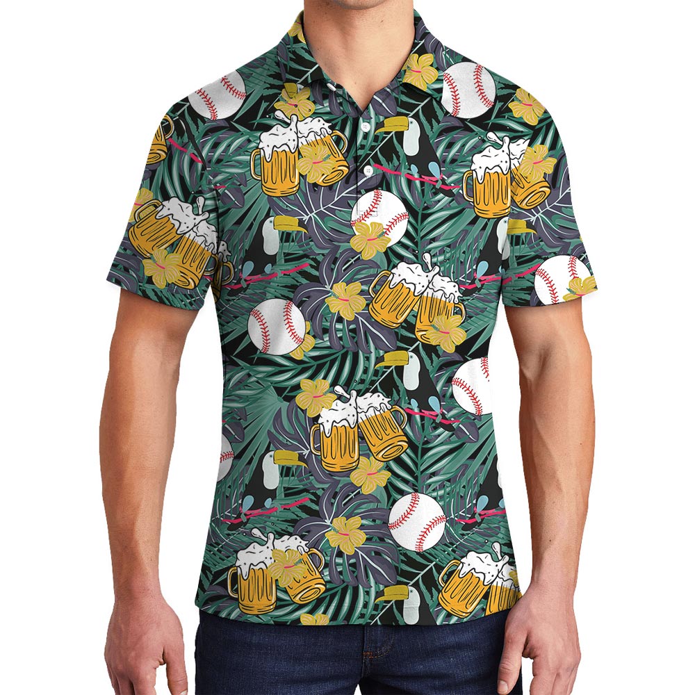 Baseball Lover Cheer Hawaiian Polo Men - variant image 1