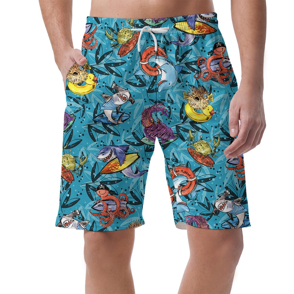Hawaiian Shorts Men With Ocean Life - variant image 1