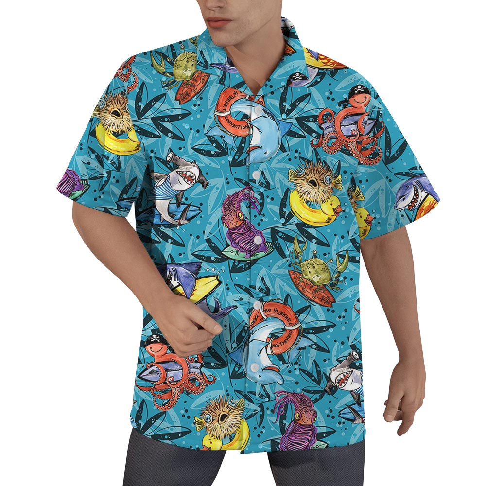 Ocean Life Matching Hawaiian Shirt Men - variant image 1