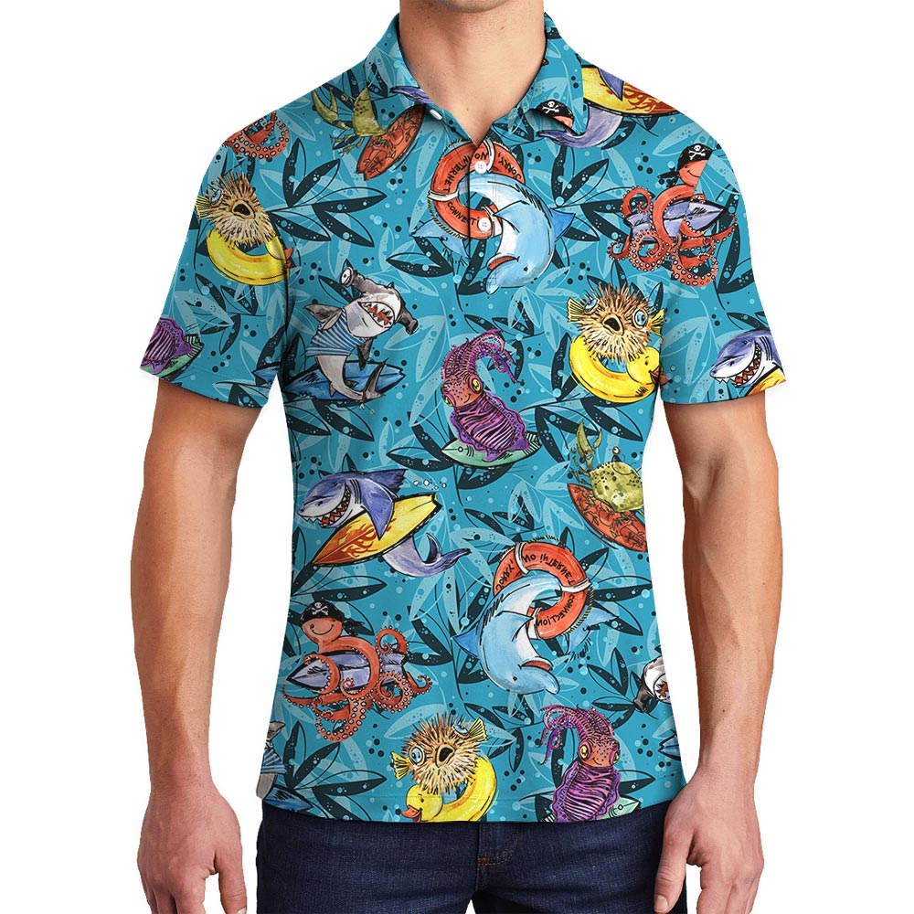 Deep Ocean In Hawaiian Polo Men - variant image 1