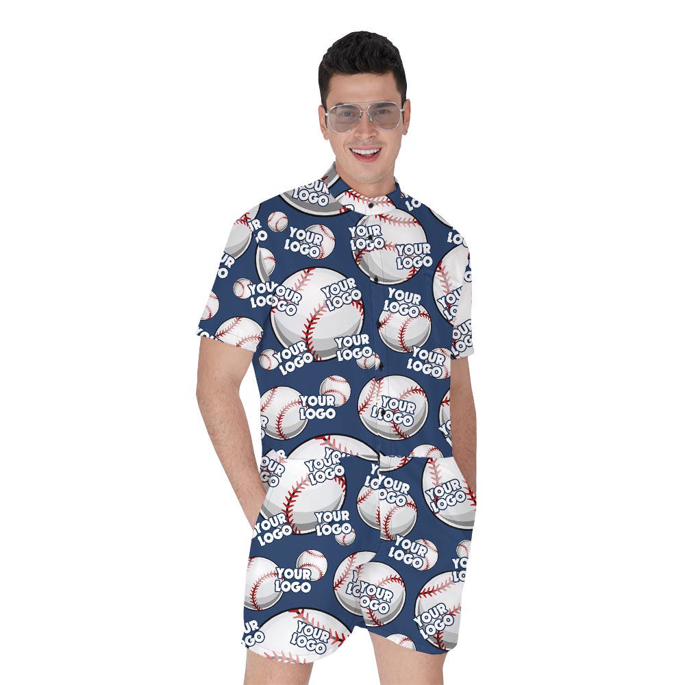 Custom Logo Hawaiian Baseball Romper Men - variant image 1