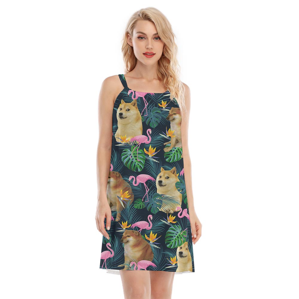 Women's Hawaiian Cami Dress With Doge Meme - variant image 1