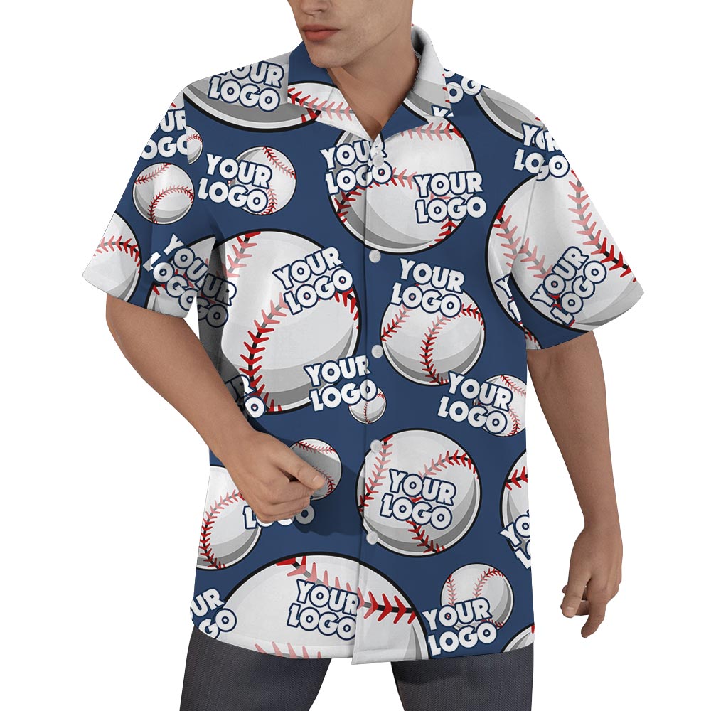 Custom Logo Baseball Hawaiian Shirts Men - variant image 1