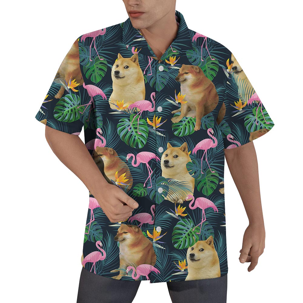 Doge Meme Tropical Hawaiian Shirt Men - variant image 1