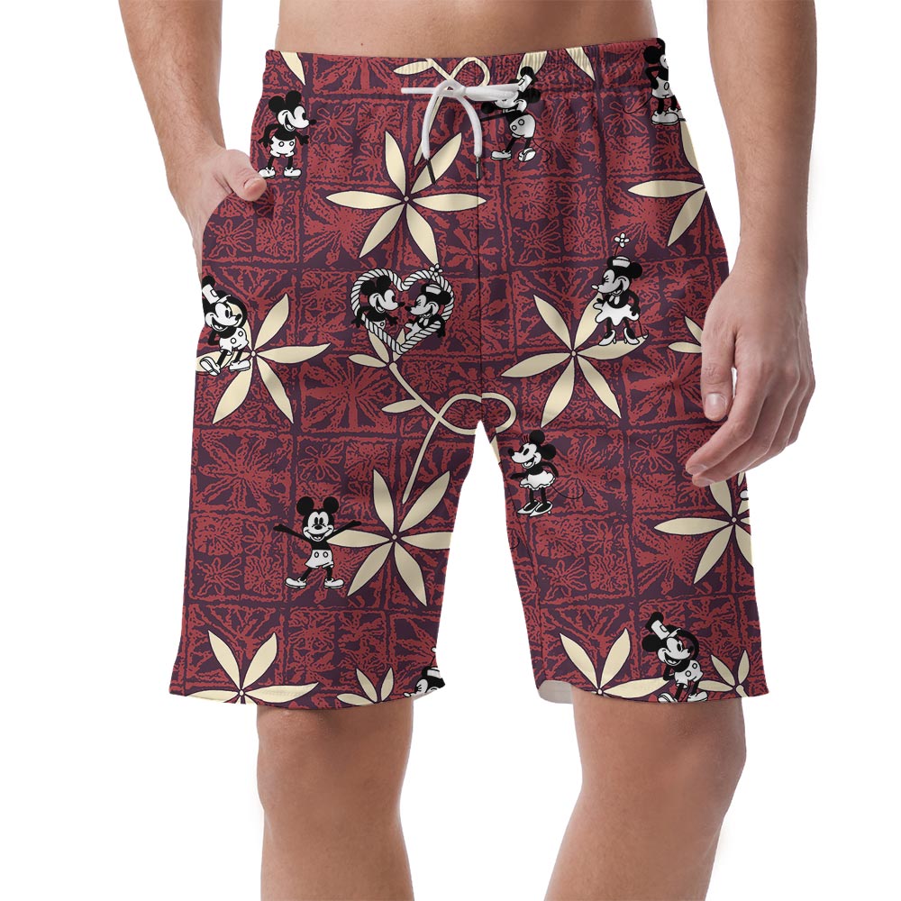 Vintage Mickey Minnie Steamboat Willie Men's Hawaiian Shorts - variant image 1
