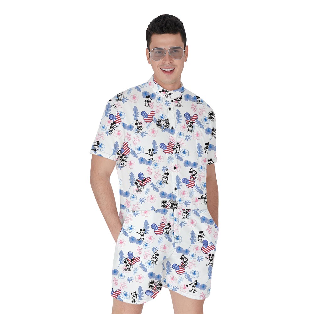 Steamboat Willie Mickey Minnie Patriotic Male Romper - variant image 1