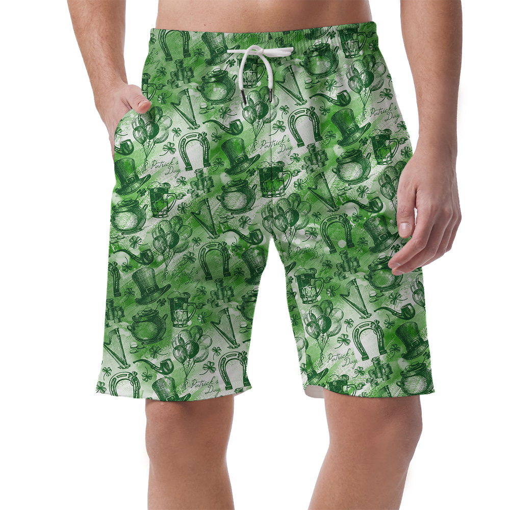 Lucky Shamrock St Patrick Hawaiian Short for Men - variant image 1