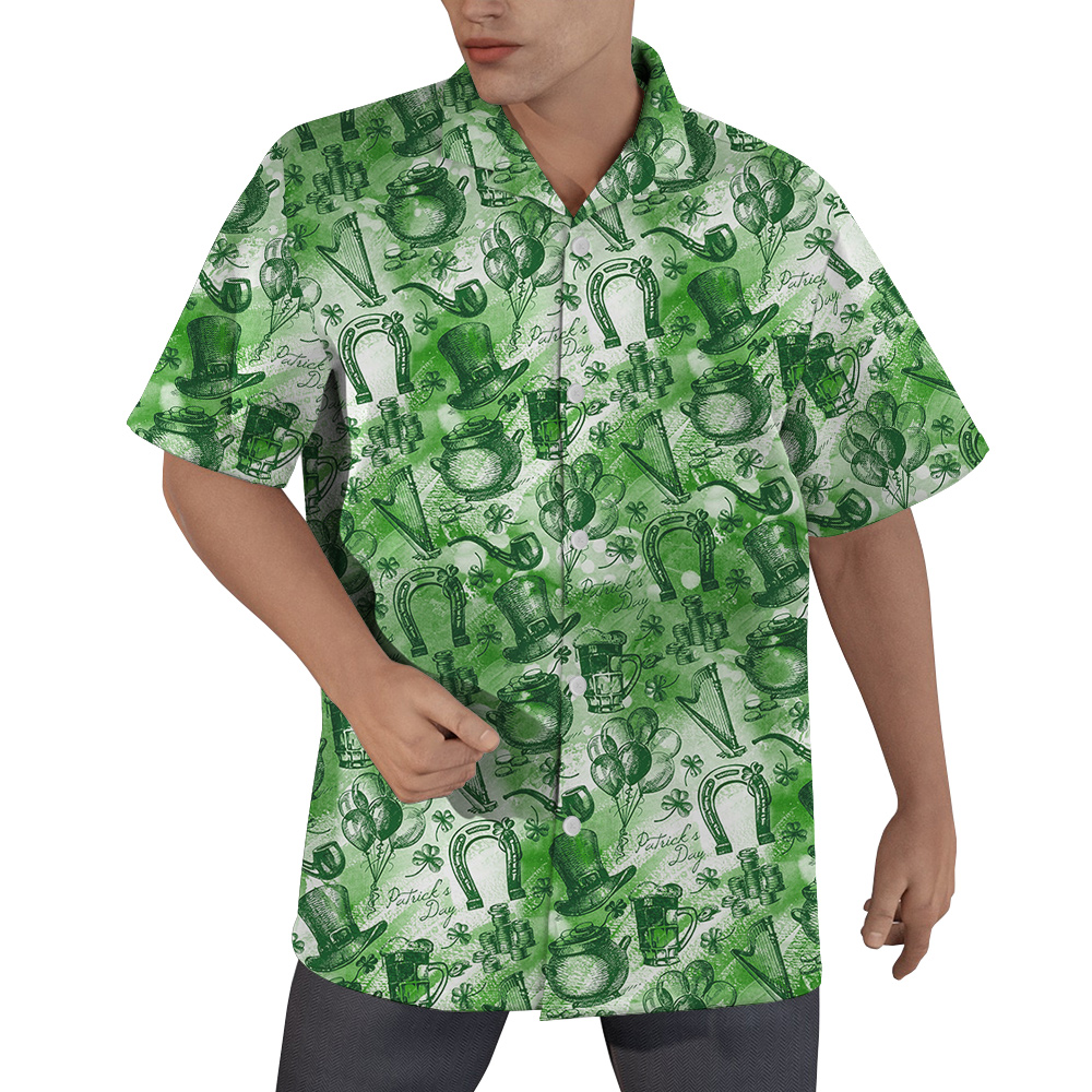 Lucky Shamrock Paradise Hawaiian Shirt for Men - variant image 1