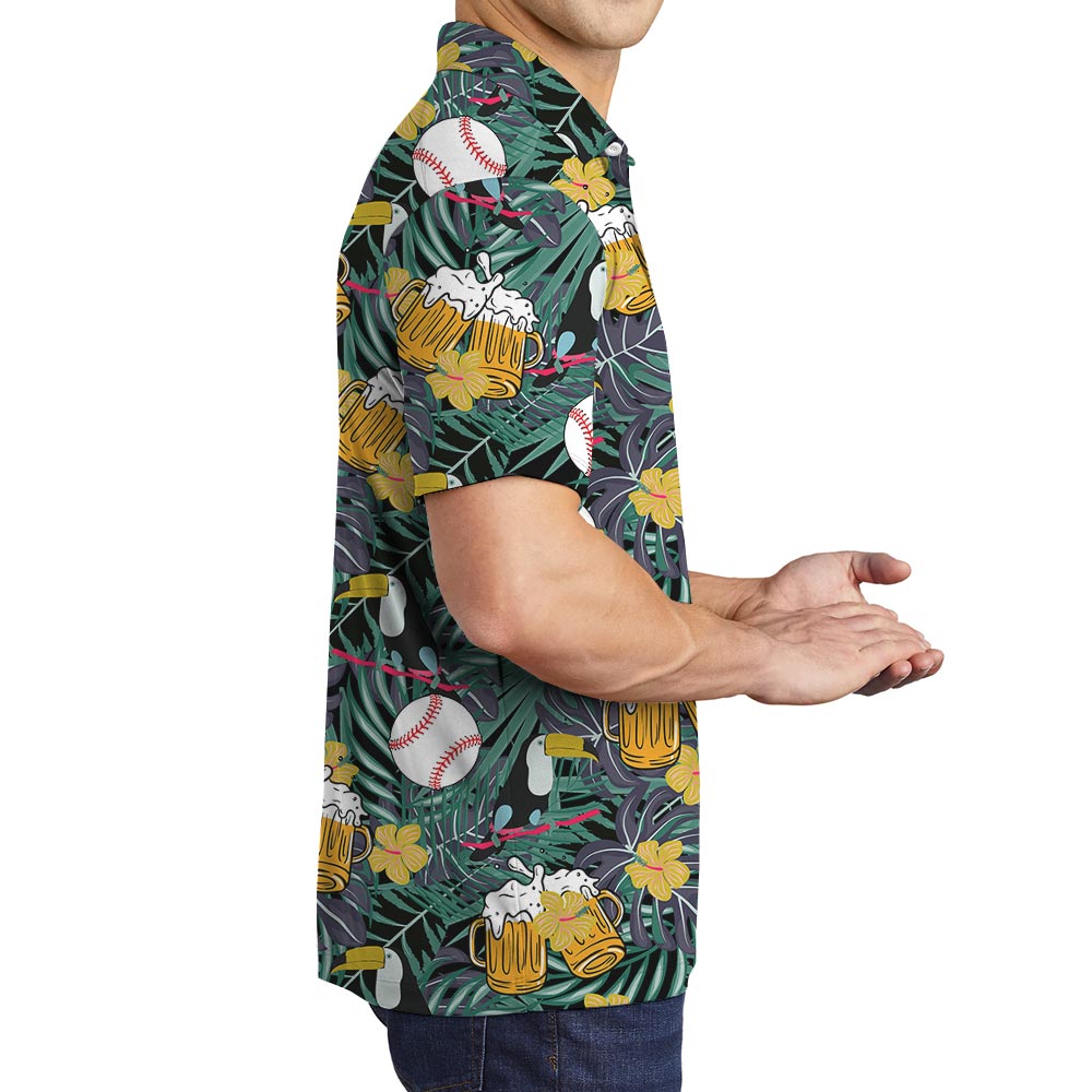 Baseball Lover Cheer Hawaiian Polo Men