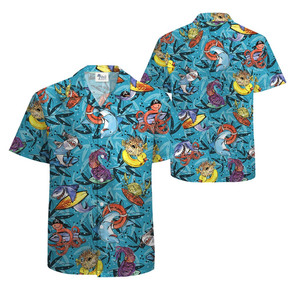 Ocean Life Matching Hawaiian Shirt Men