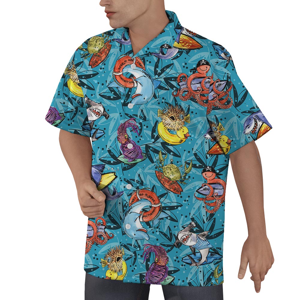 Ocean Life Matching Hawaiian Shirt Men