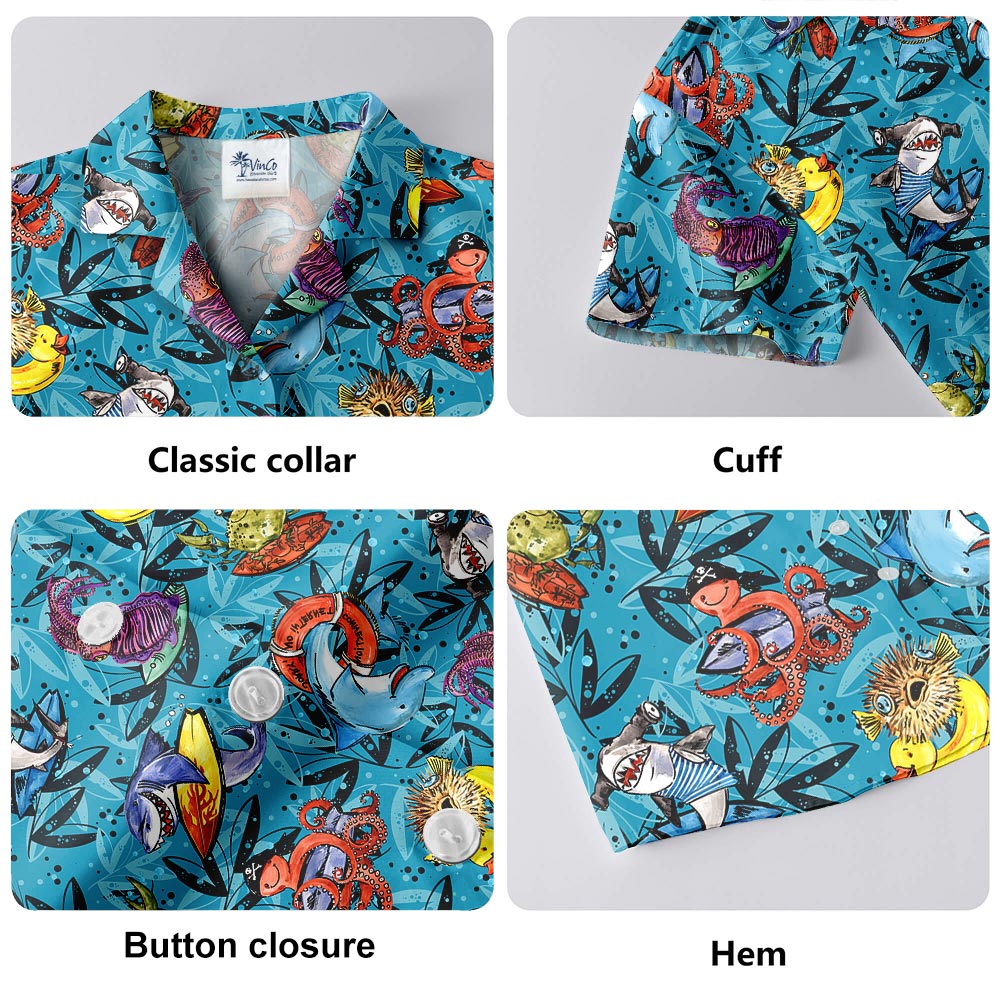Ocean Life Matching Hawaiian Shirt Men