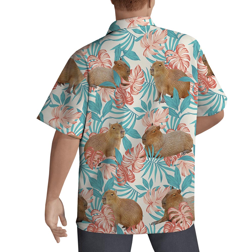 Capybara Flower Hawaiian Shirt Men