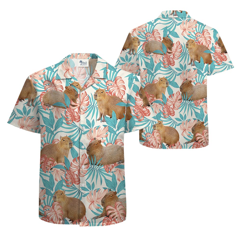 Capybara Flower Hawaiian Shirt Men