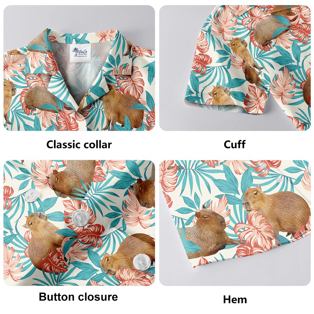 Capybara Flower Hawaiian Shirt Men